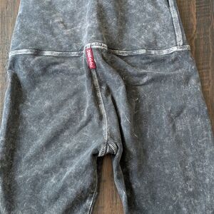 Hard Tail Kids Black Leggings with Red Logo Tab